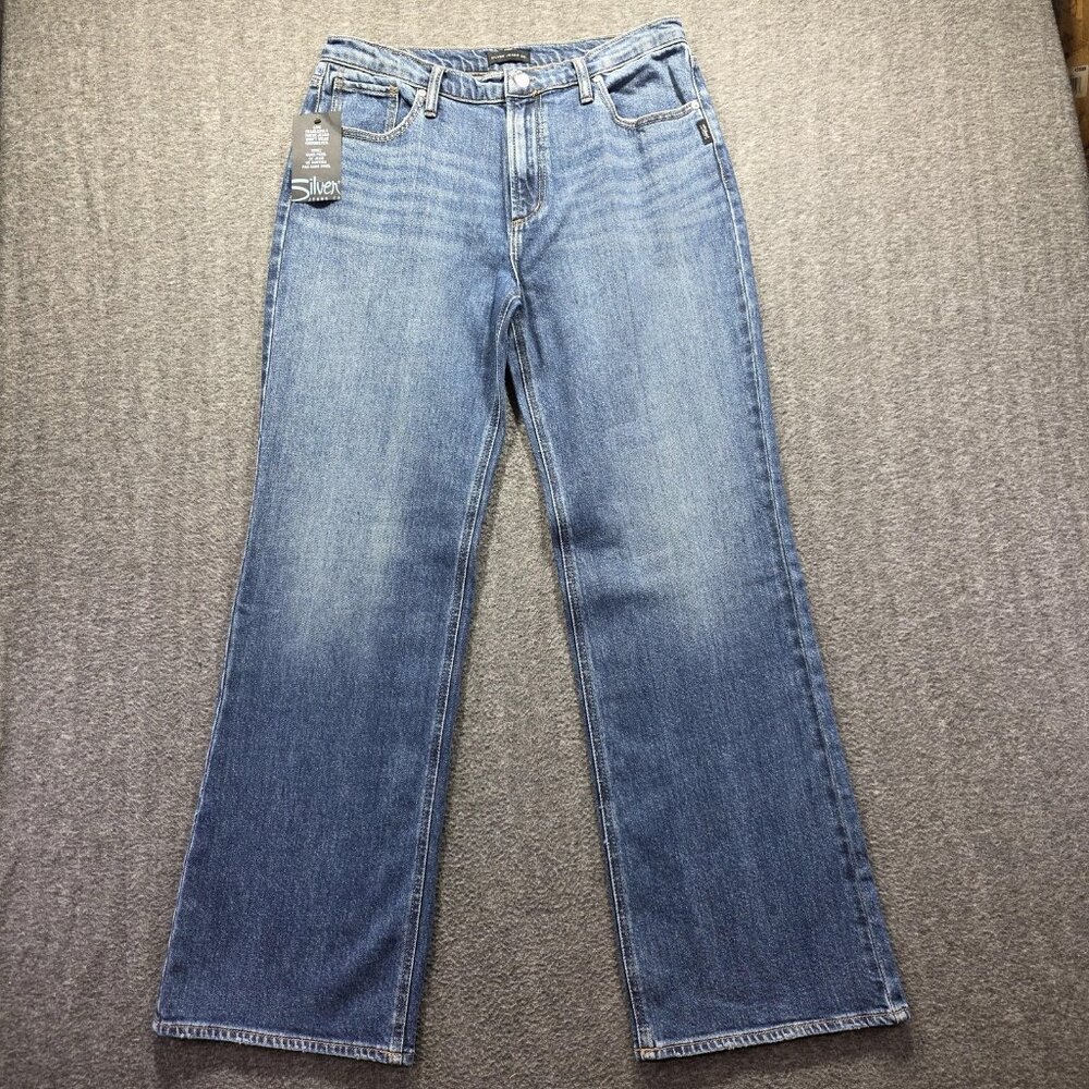 Silver Jeans Co Baggy Bootcut Jeans Mens 29x33 Blue Medium Wash Relaxed Stretch